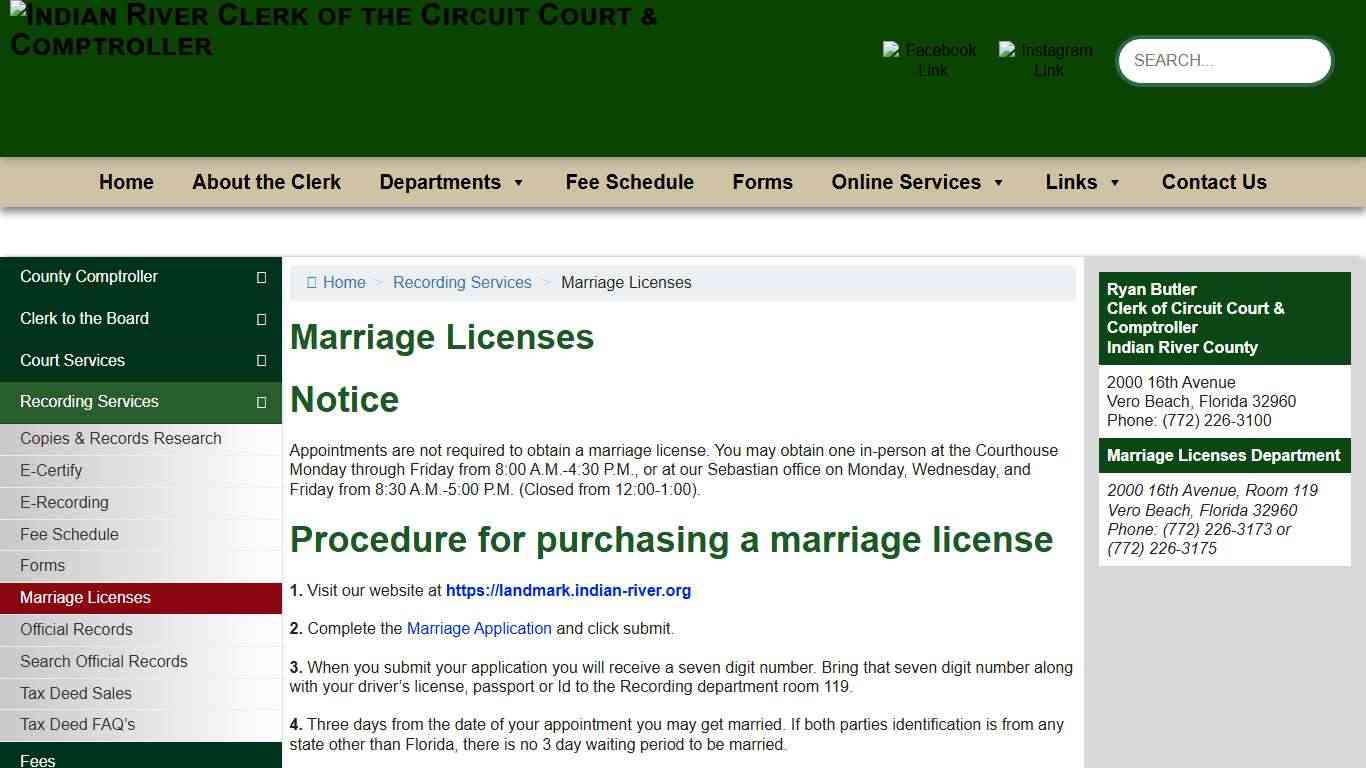 Marriage Licenses – Indian River Clerk of the Circuit Court & Comptroller